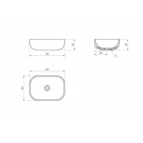 Умывальник Moduo Square прямоугольная на столешницу 50 - картинка 5