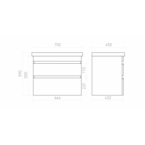 Тумба подвесная SARGAS 70 под умыв-к Cerastyle Frame 70, УЛЬТРА белый глянец, LS-WCAB-70-101 - картинка 4