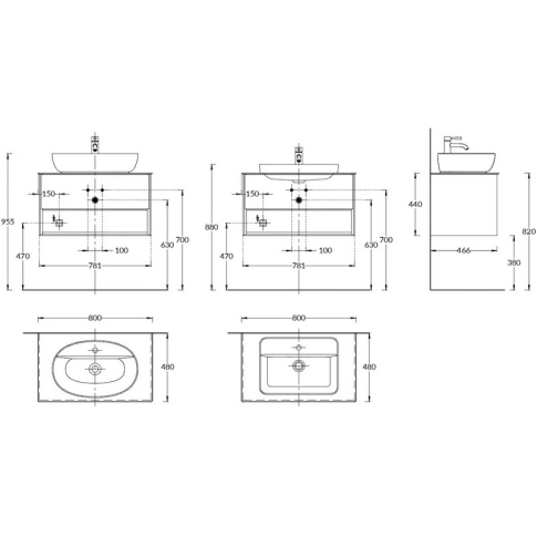 Тумба подвесная Plaza Modern 80 см, цвет белый матовый-сахара - картинка 5