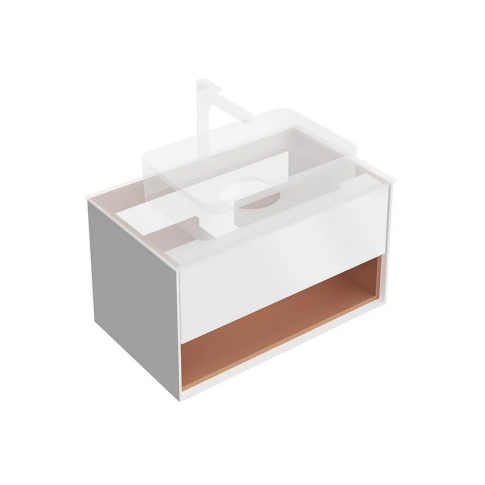 Тумба подвесная Plaza Modern 80 см, цвет белый матовый-сахара - картинка 1