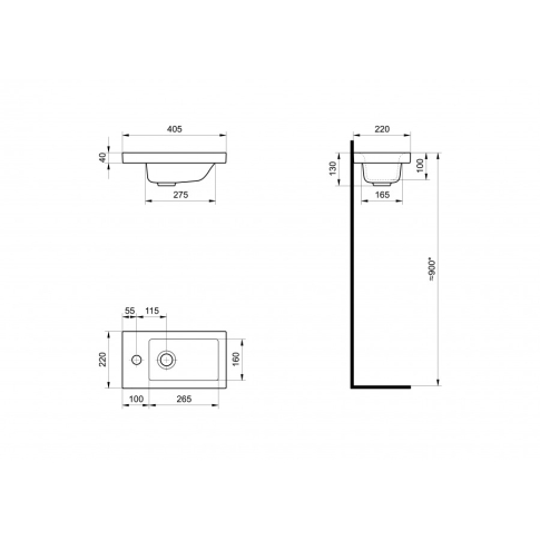 Умывальник Миранда 40 см																								 - картинка 3