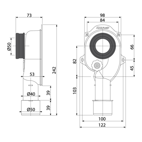 Сифон для писсуара вертикальный A45C - картинка 3