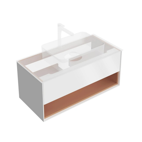 Тумба подвесная Plaza Modern 100 см, цвет белый матовый-сахара - картинка 1