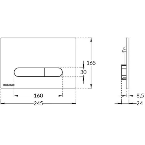 Кнопка смыва для скрытых систем инсталляции PRO черный матовый FP.PRO.BLK.M - картинка 3