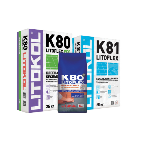 Клей для плитки высокоэластичный Litokol LitoFlex K80 серый C2E 25 кг - картинка 2