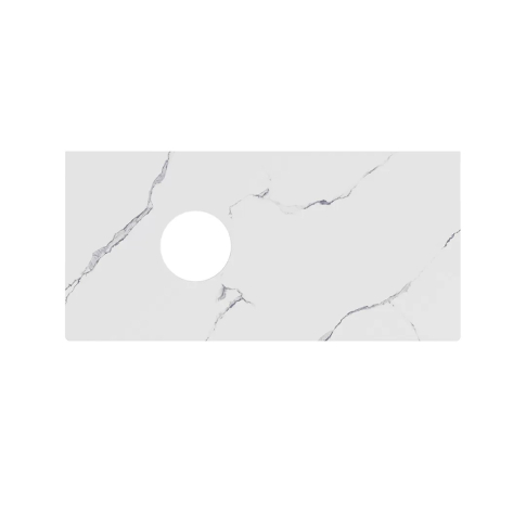 Столешница ICONICO Монте Тиберио 100 см, без отверстия под смеситель, белая матовая - картинка 1