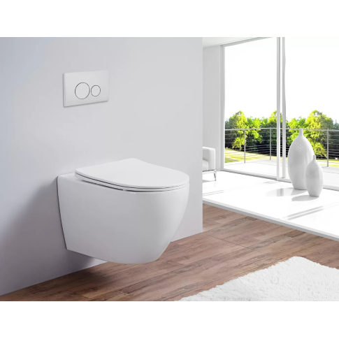 Унитаз подвесной SELLA Aria MBF безободковый c крышкой черный - картинка 3