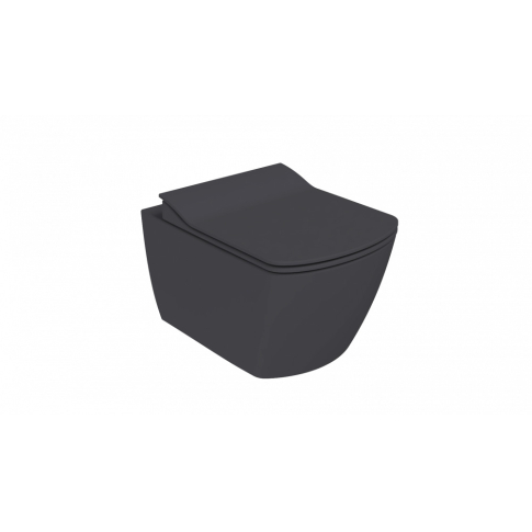 Унитаз подвесной Elegant безободковый, антрацит матовый - картинка 1