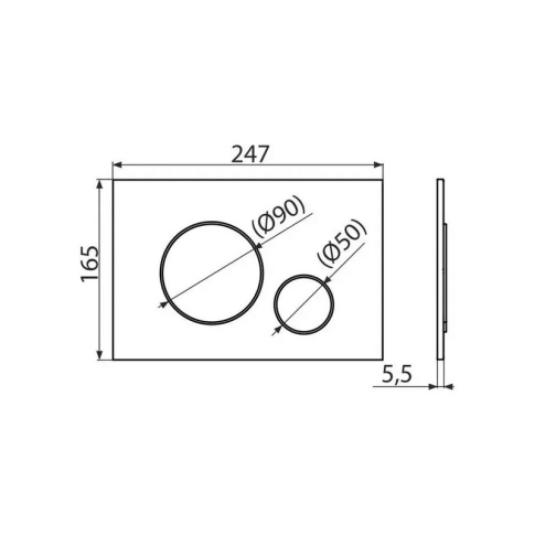 Кнопка смыва для скрытых систем инсталляции, хром глянец FPR.A.CR - картинка 3