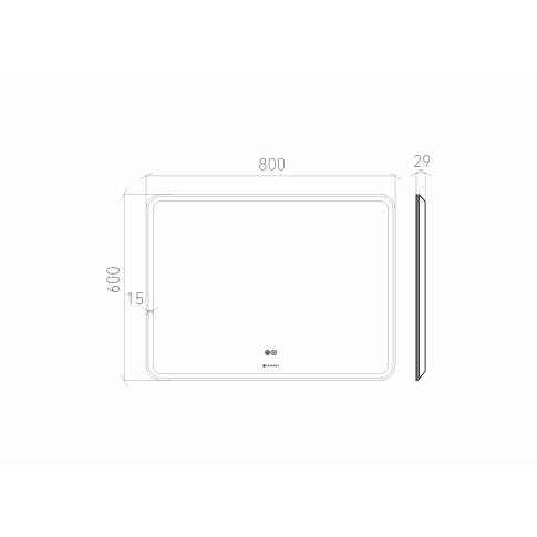 Зеркало Optimum 80х60 с LED подсветкой - картинка 4