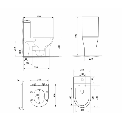 Унитаз напольный MIRKO Tornado безободковый с крышкой duroplast, soft-close, быстросъемная, белый, CT11090 - картинка 3