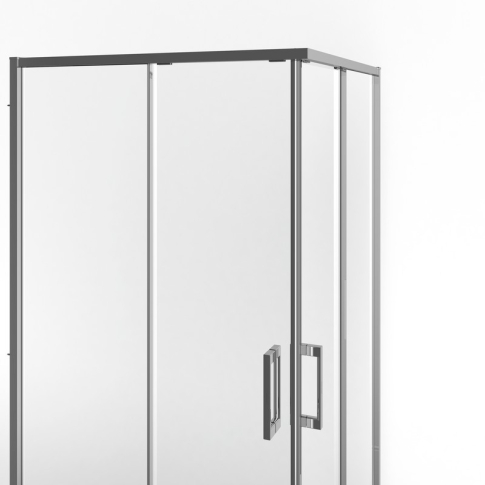 Душевой уголок LINDO раздвижной 100х100х195, квадрат, Soft Close, покрытие Easy clean, хром - картинка 2