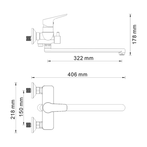 Lippe 4502L Смеситель для ванны с длинным изливом - картинка 4
