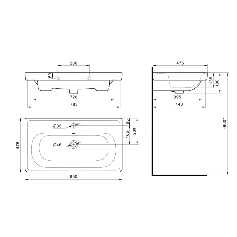 Умывальник Нео Классик 85 см																												 - картинка 6
