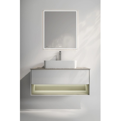 Тумба подвесная Plaza Modern 100 см, цвет белый матовый-шалфей - картинка 2