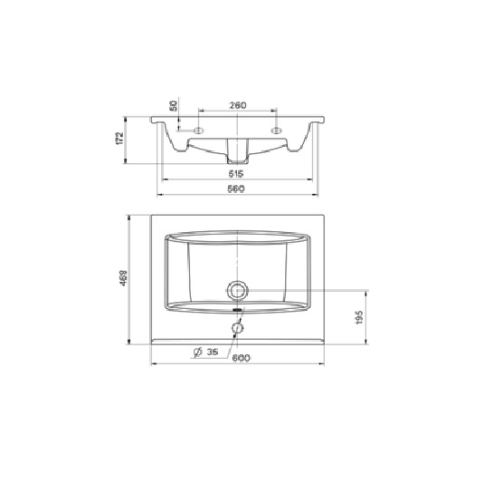 Умывальник Элина 60 на тумбу  - картинка 4
