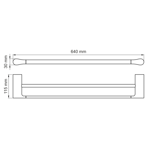 Elbe K-7240 Держатель полотенец двойной - картинка 4