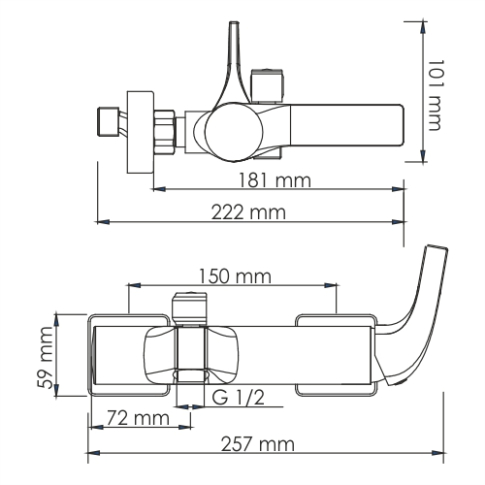 Sauer 7101 Смеситель для ванны с коротким изливом - картинка 7