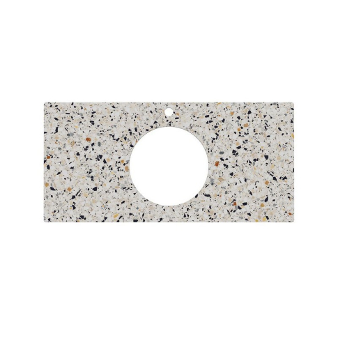 Столешница керамогранитная Бричиола 100 см для полувстраиваемых раковин Artbasin, белый натуральный - картинка 4