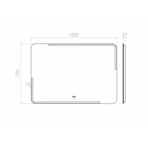 Зеркало Atlas 100х70 с LED подсветкой - картинка 5