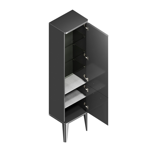 Пенал подвесной/напольный POMPEI 150, черный глянцевый - картинка 4