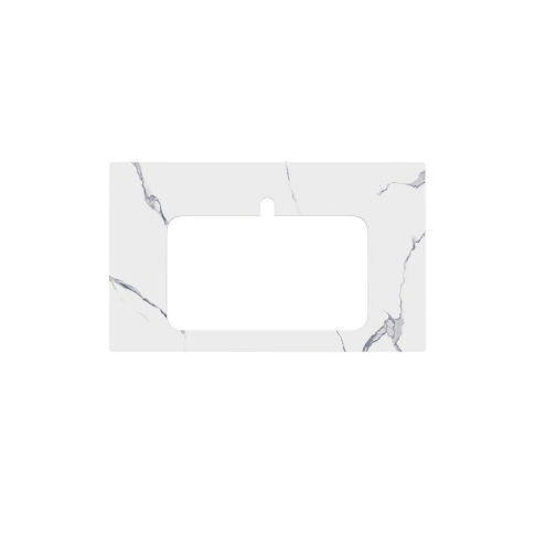 Столешница керамогранитная Монте Тиберио 80 см для встраиваемых сверху раковин Plaza, белый - картинка 4