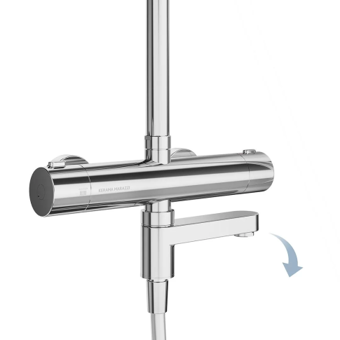 Душевая колонна FONTE на 3 потока с изливом, термостатом, хром FO.302.KM.CR - картинка 7