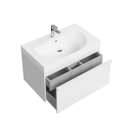 Тумба подвесная Modula 80 см, цвет белый глянцевый - картинка 5