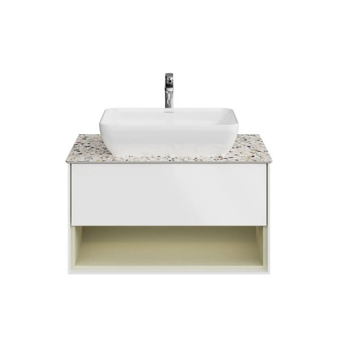 Тумба подвесная Plaza Modern 80 см, цвет белый матовый-шалфей - картинка 2