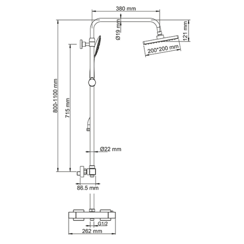 A15502 Thermo Душевой комплект с термостатическим смесителем - картинка 8
