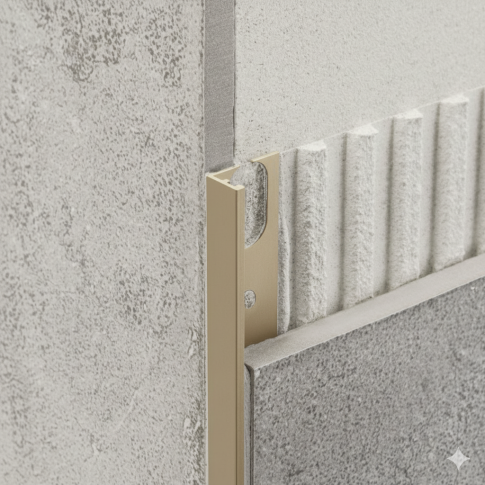 Профиль из алюминия декоративный L-образный ZV10 №135 (Золотистый песок) - картинка 2