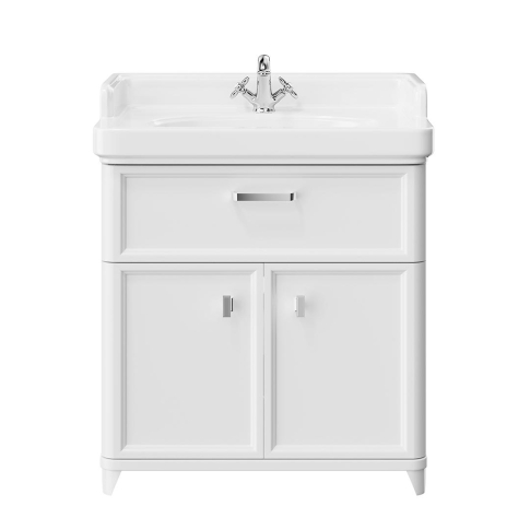 Тумба напольная POMPEI 80 с ящиком и дверцами, белая глянцевая - картинка 6