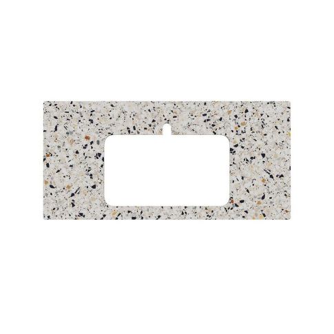 Столешница керамогранитная Бричиола 100 см для встраиваемых сверху раковин Plaza, белый натуральный - картинка 4