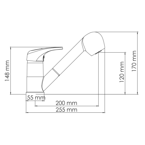 Oder 6365 Смеситель для кухни с выдвижным изливом - картинка 3