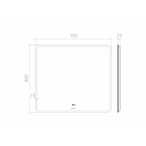 Зеркало Optimum 90х80 с LED подсветкой - картинка 3