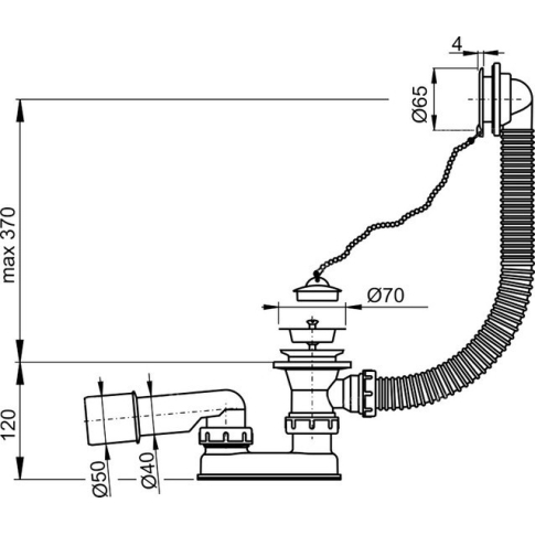 Сифон для ванны A501-VE-01 - картинка 3