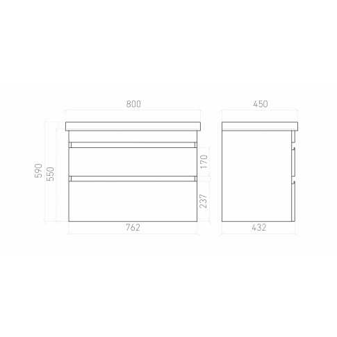 Тумба подвесная SARGAS 80 под умыв-к Cerastyle Frame 80, УЛЬТРА белый глянец, LS-WCAB-80-101 - картинка 4