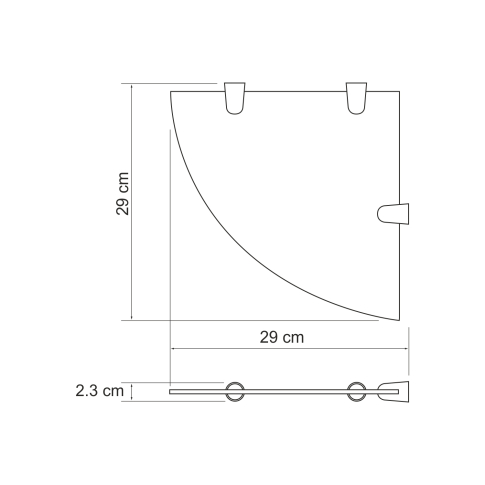 K-533BLACK Полка стеклянная угловая - картинка 3
