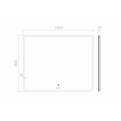 Зеркало Optimum 100х80 с LED подсветкой без подогрева - картинка 3