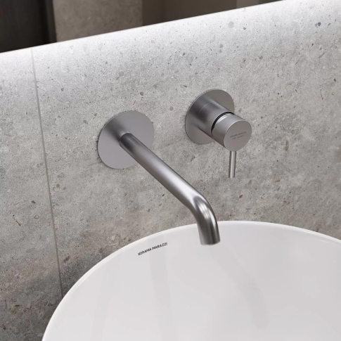 Смеситель для раковины ETERNA однорычажный без донного клапана 3/8, нержавеющая сталь 69612XKM.50.050																														 - картинка 2