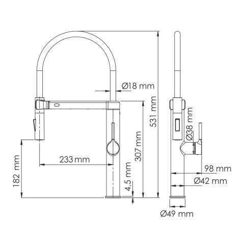 A8867 Смеситель для кухни c гибким изливом сенсорный - картинка 3