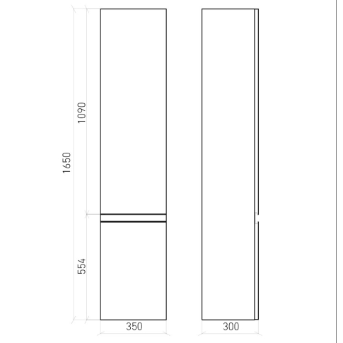 Пенал подвесной ELECTRA 35, правый, УЛЬТРА белый глянец LE-TCAB-35-101R - картинка 5
