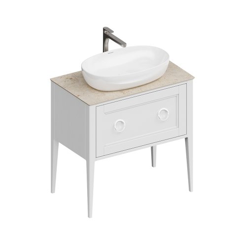 Тумба напольная Plaza Classic NEO 80 1+1 ящик, белая матовая - картинка 1