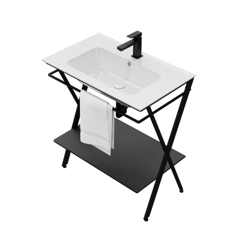 Металлический каркас напольный Piano Next 75 черный под столешницу и умывальник - картинка 4