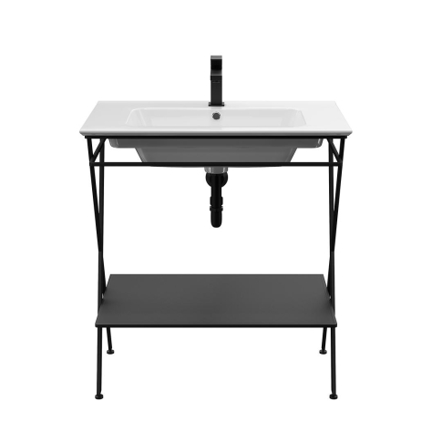 Металлический каркас напольный Piano Next 75 черный под столешницу и умывальник - картинка 5