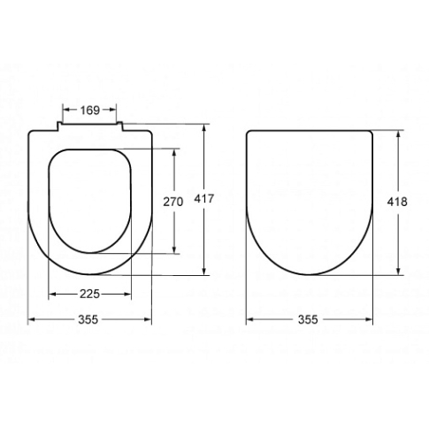 Сиденье с крышкой GAP ROUND, тонкое - картинка 2