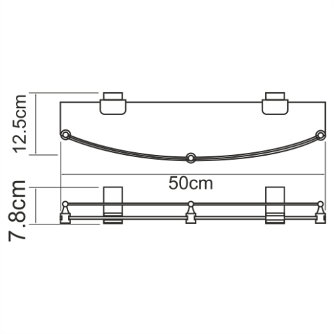 Lopau K-6044 Полка стеклянная с бортиком - картинка 3