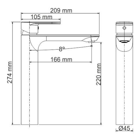 Mindel 8503H Смеситель для умывальника - картинка 6