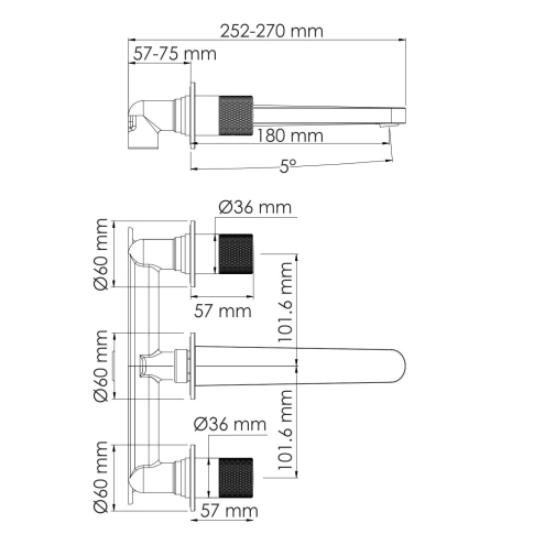 Ems 7645 Встраиваемый смеситель для раковины - картинка 3