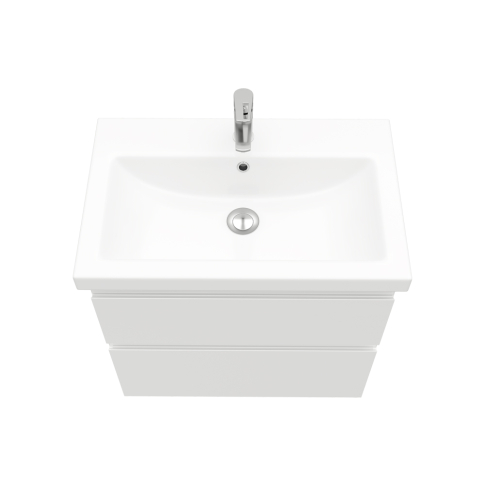 Тумба подвесная Optimum 70 под умывальник Como 70, белый глянец - картинка 4